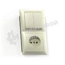 Блок Кунцево-Электро СП БКВР-409 Селена (2-кл. выкл. + розетка) сл. кость