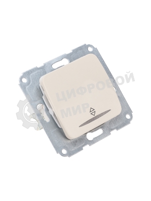 Переключатель Kranz DEA 1кл прох. (инд) с/у 10А мех. бежевый (1/10/120)