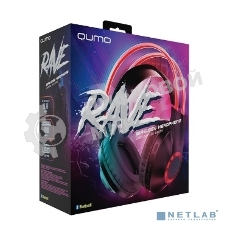 Беспроводные/проводные наушники QUMO Party Rave BT 0077 красный, накладные, Bluetooth + проводной, до 10 ч