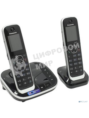 Телефон беспроводной (DECT) Panasonic KX-TGJ322RUB черный (труб. в компл.:2шт) автооветчик АОН