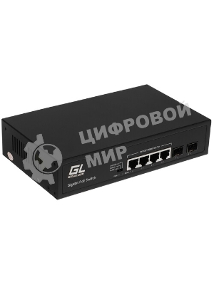 Коммутатор GIGALINK GL-SW-G005-04P(BT), 4×1 Гбит/с PoE + 2×1 Гбит/с SFP, неуправляемый
