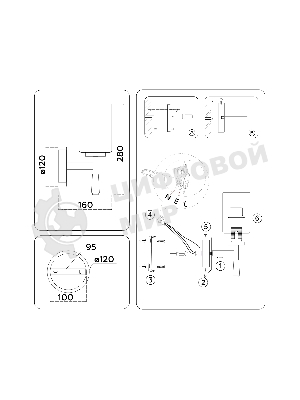 Настенный светильник Ambrella light LH56265 BS/FR латунь/белый матовый E27 max 60W 160*120*280