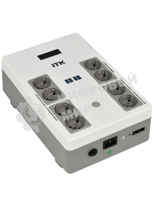 Источник бесперебойного питания ITK ELECTRA EST8-600VA-1-001 / 600 ВА / 360 Вт / 8 x CEE 7 (евророзетка)