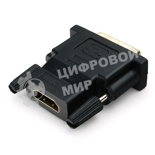 Переходник Cablexpert HDMI-DVI 19F/19M золотые разъемы, пакет, черный