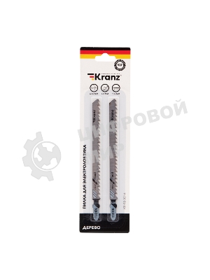 Пилка для электролобзика по дереву Kranz T301DL 132 мм 6 зубьев на дюйм 6-85 мм (2 шт./уп.)