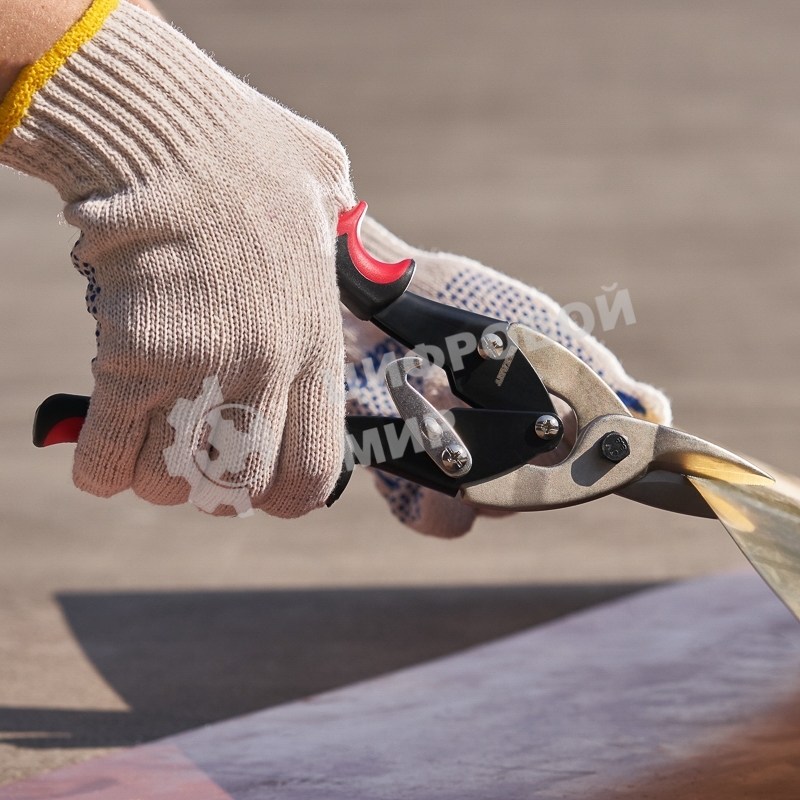 Ножницы по металлу прямые Rexant 260 мм никелированные, двухкомпонентные рукоятки