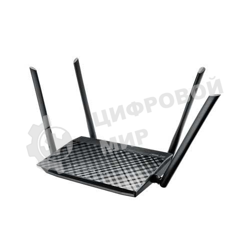 Маршрутизатор беспроводной Asus RT-AC1200 10/100BASE-TX черный (Dual Band)