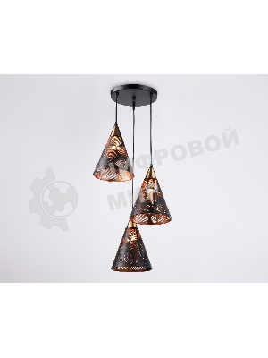 Светильник Ambrella light TR8435/3 BK/FGD черный/золото E27/3 max 40W D360*800