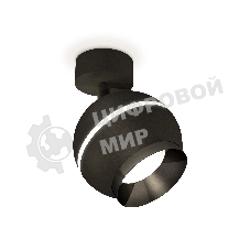 Комплект поворотного светильника Ambrella light XM1102001 SBK/PBK черный песок/черный полированный MR16 GU5.3 LED 3W 4200K (A2210, C1102, N7031)