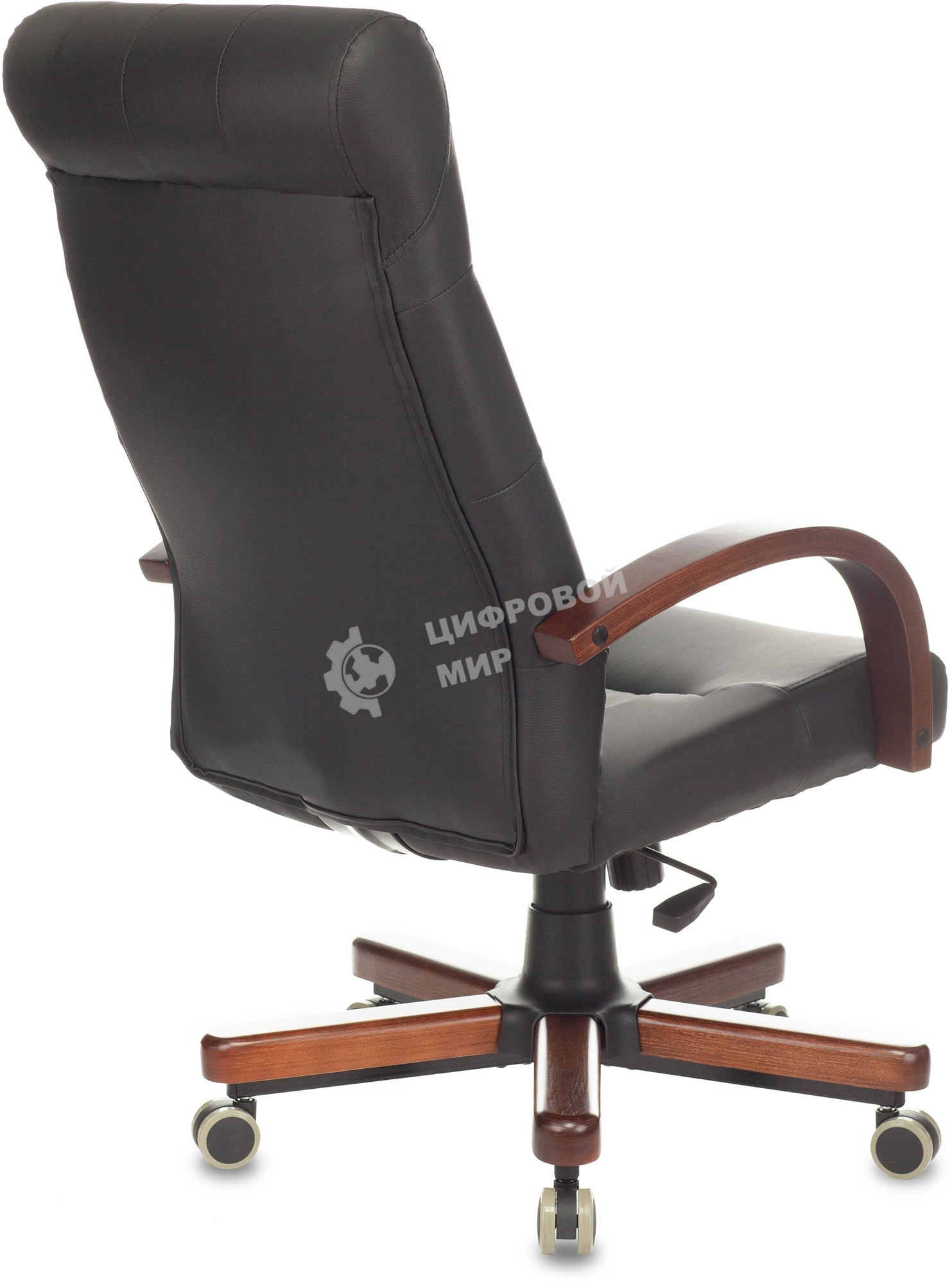 Кресло руководителя Бюрократ T-9928WALNUT/ECO черный, эко.кожа, крестовина металл/дерево