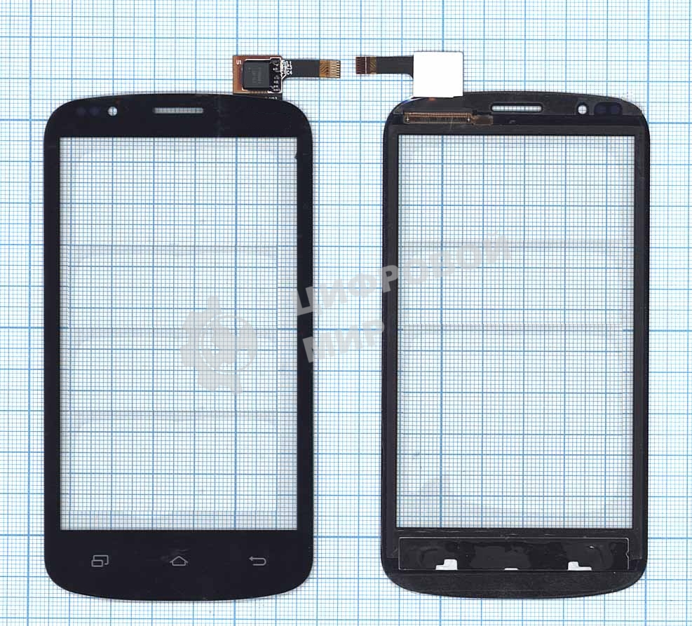 Сенсорное стекло (тачскрин) для DNS S4504, черное