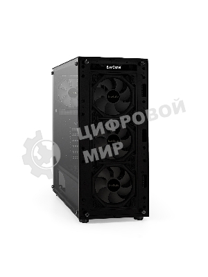 Компьютерный корпус Miditower ExeGate i3 BASE (ATX, без БП, с окном, 1*USB+1*USB 3.0, аудио, 4 вент. 12см с RGb подсветкой)