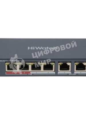 Коммутатор HiWatch DS-S604P, 4×100 Мбит/с PoE + 2×100 Мбит/с, неуправляемый