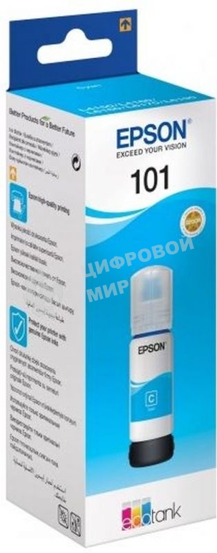 Картридж струйный Epson L101 C13T03V24A синий (70мл) для Epson L4150/L4160/L6160/L6170/L6190