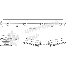 Светильник линейный Gauss СПП-Т8-G13 LITE 220-230V IP65 665x85x55мм для LED ламп 2х600мм 1/16