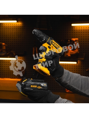 Дрель-шуруповерт Denzel CID-18-0, 18 В, 0 Ач, 30 Нм, щеточный, ударный