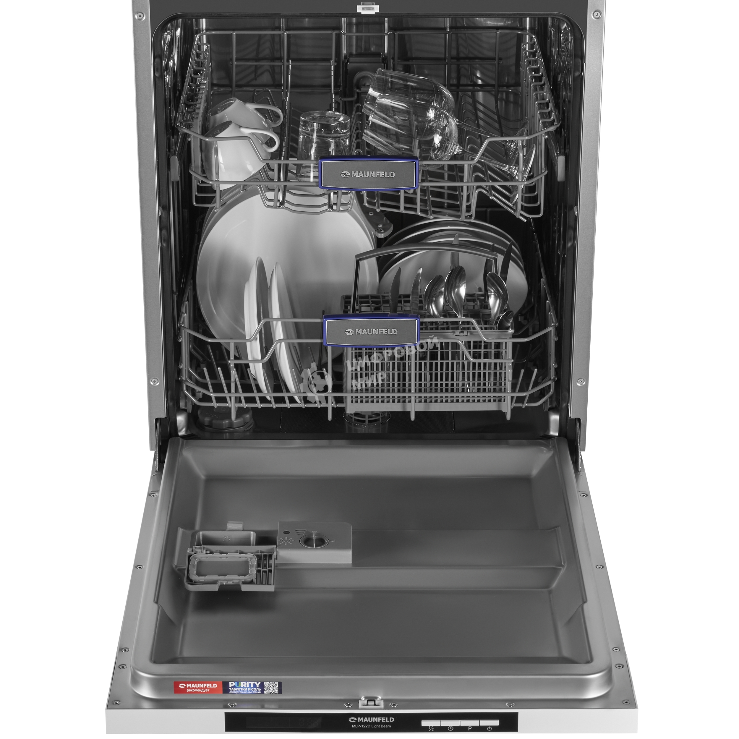 Встраиваемая посудомоечная машина Maunfeld MLP-122D Light Beam, серебристый, 59.8 см, 12 компл., 49 дБ, класс A++