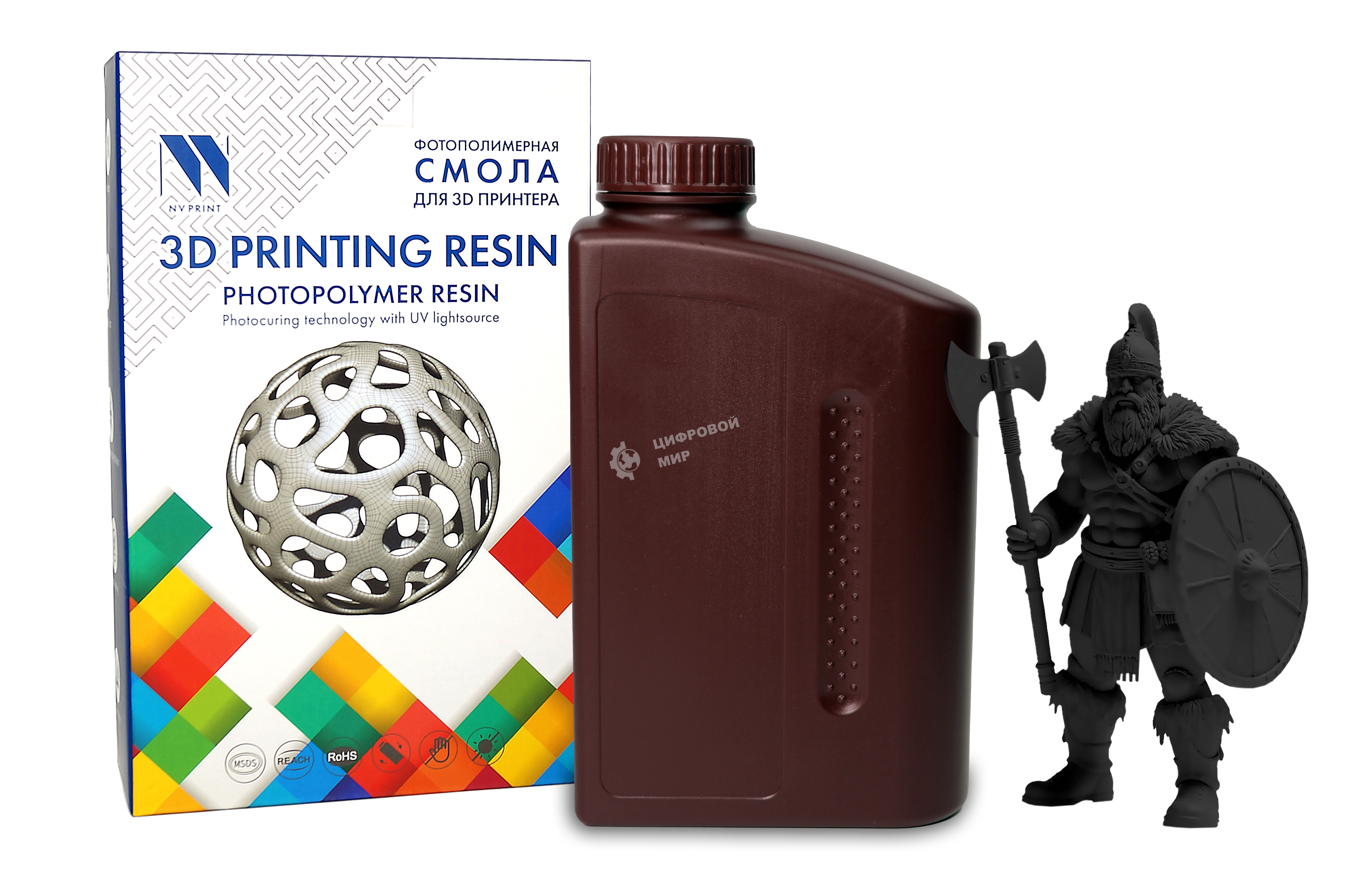 Фотополимерная водовымываемая смола NVPrint Water Washable Resin черный 1 кг