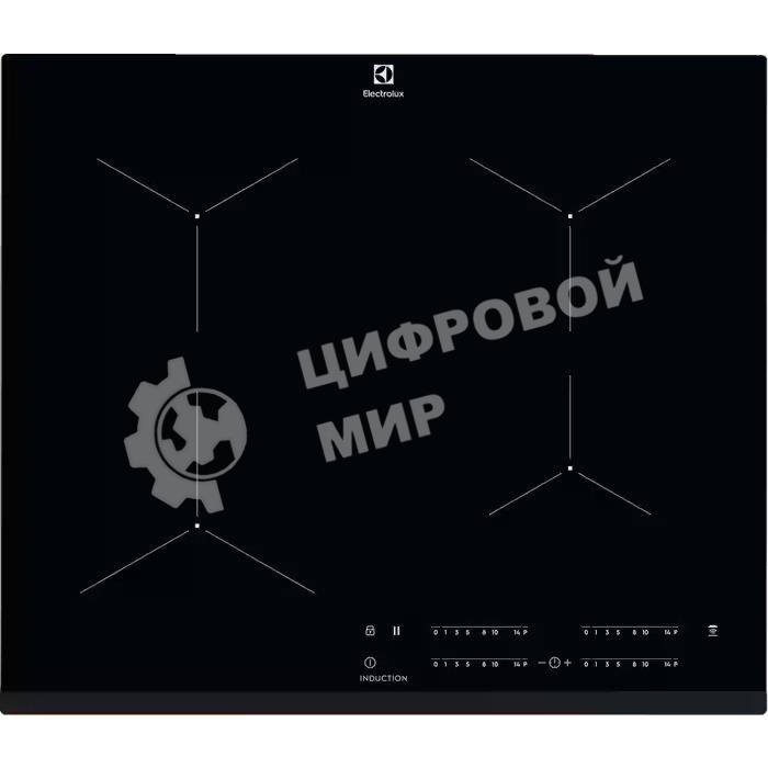 Индукционная варочная панель Electrolux индукционная, 60 см, распознавание наличия посуды, черный