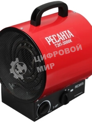 Пушка тепловая электрическая Rexant круглая, регулировка угла наклона, ТЭН, 3кВт