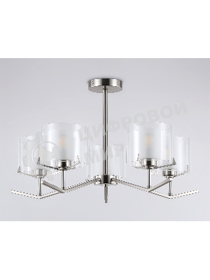 Люстра Ambrella light LH57001/5 SN/FR никель/белый матовый E14/5 max 40W D690*390