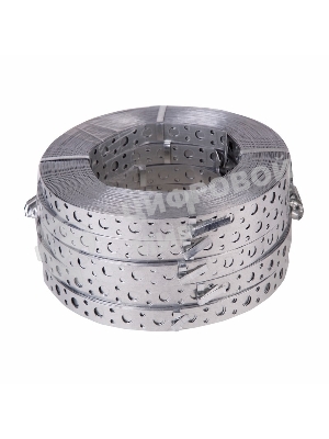 Лента полоса монтажная оцинкованная, перфорированная прямая Rexant, 20х0,70 мм, рулон 25 м