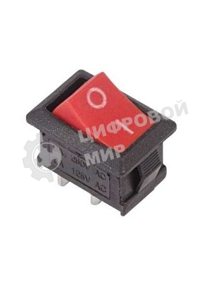 Выключатель клавишный Rexant 250V 6А (2с) ON-OFF красный Mini (RWB-201, SC-768)