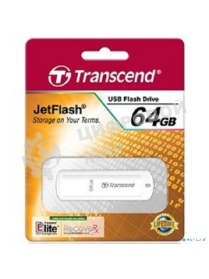 Флешка USB Transcend JetFlash 370 (TS64GJF370), 64Gb, USB 2.0, R/W 25/10, белый