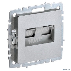 Розетка компьютерная двойная СП RJ45 кат.5E BRITE РК10-2-БрА алюм. IEK BR-K20-1-K47