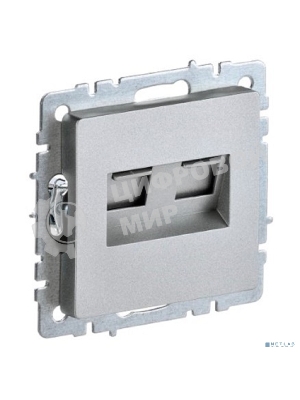 Розетка компьютерная двойная СП RJ45 кат.5E BRITE РК10-2-БрА алюм. IEK BR-K20-1-K47
