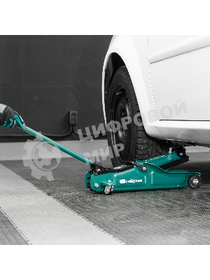 Домкрат гидравлический подкатной Сибртех 2 т, 85-330 мм, низкий подхват