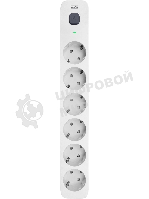 Сетевой фильтр Powercom SP-06W 3,0 м 3.0 м, 6 розеток, белый/серый, коробка