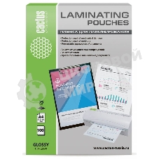 Пленка для ламинирования Cactus 75мкм A4 (100 шт) глянцевая 216x303 мм CS-LPGA475100