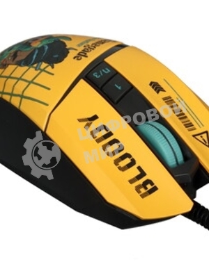 Мышь проводная A4Tech Bloody W63 Max Renegade желтый, 12000 dpi, USB, кнопки - 7