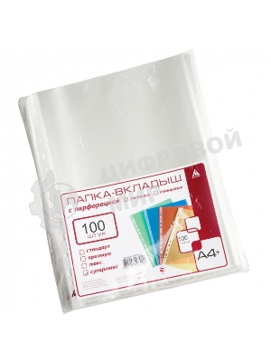 Папка-вкладыш Бюрократ СуперЛюкс -060GSLUX глянцевые А4+ 60мкм (упаковка: 100 шт)