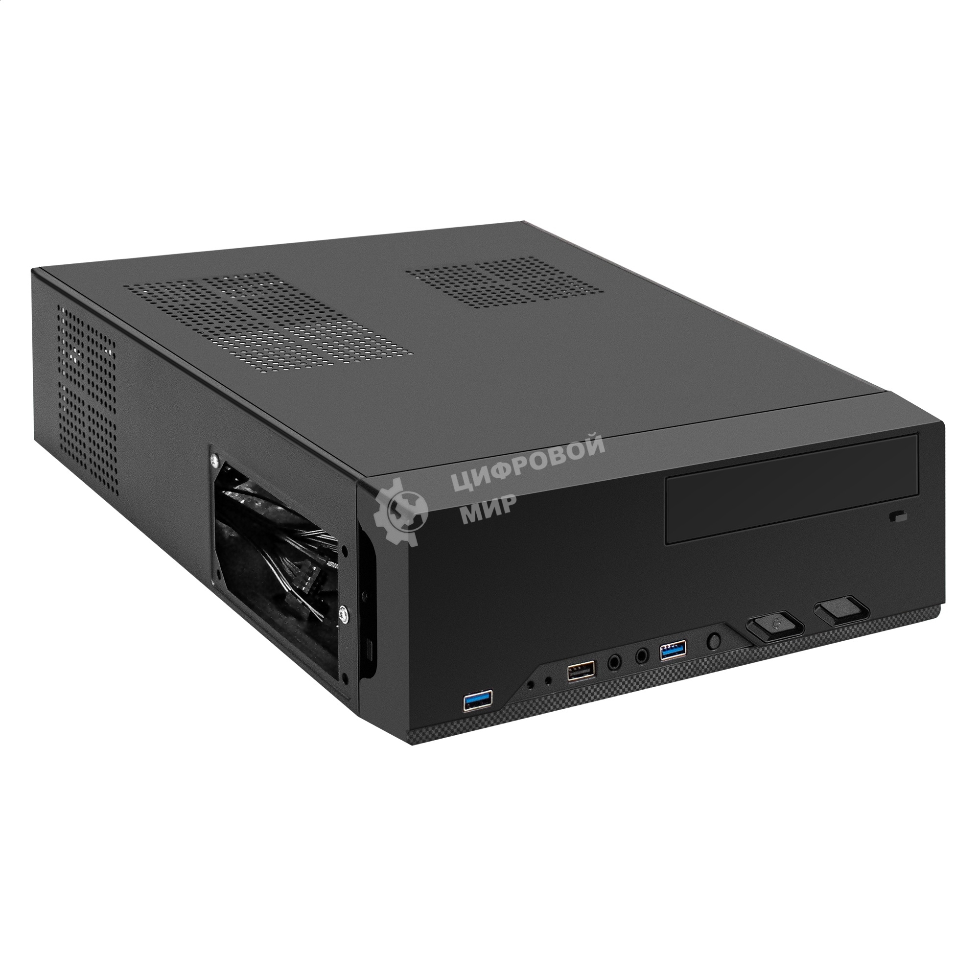 Компьютерный корпус Desktop ExeGate MI-208U2-M450 (mini-ITX/mATX, БП M450 с вент. 8см, 1хUSB+2хUSB 3.0, аудио, черный)
