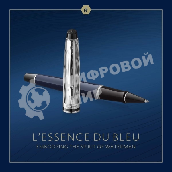Ручка роллер Waterman Expert L`Essence du Bleu (CW2166429) LaqBlue CT F черн. черн. подар.кор.