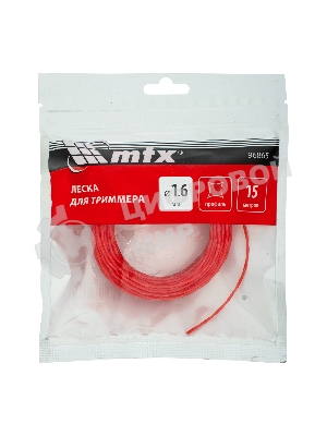 Леска для триммера MTX витой квадрат 1,6 мм х 15 м
