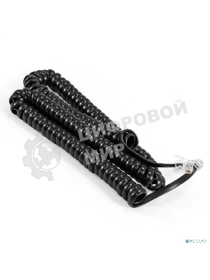 Патч-корд телефонный ExeGate TC4P4C-4M (шнур для телефонной трубки, витой, RJ-10 (4P-4C), 4м, черный)