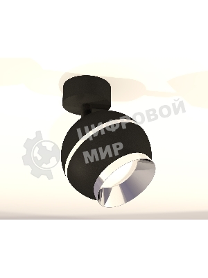 Комплект поворотного светильника Ambrella light XM1102002 SBK/PBK черный песок/серебро полированное MR16 GU5.3 LED 3W 4200K (A2210, C1102, N7032)