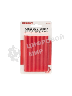 Клеевые стержни Rexant, Ø11 мм, 100 мм, красные, 6 шт., блистер