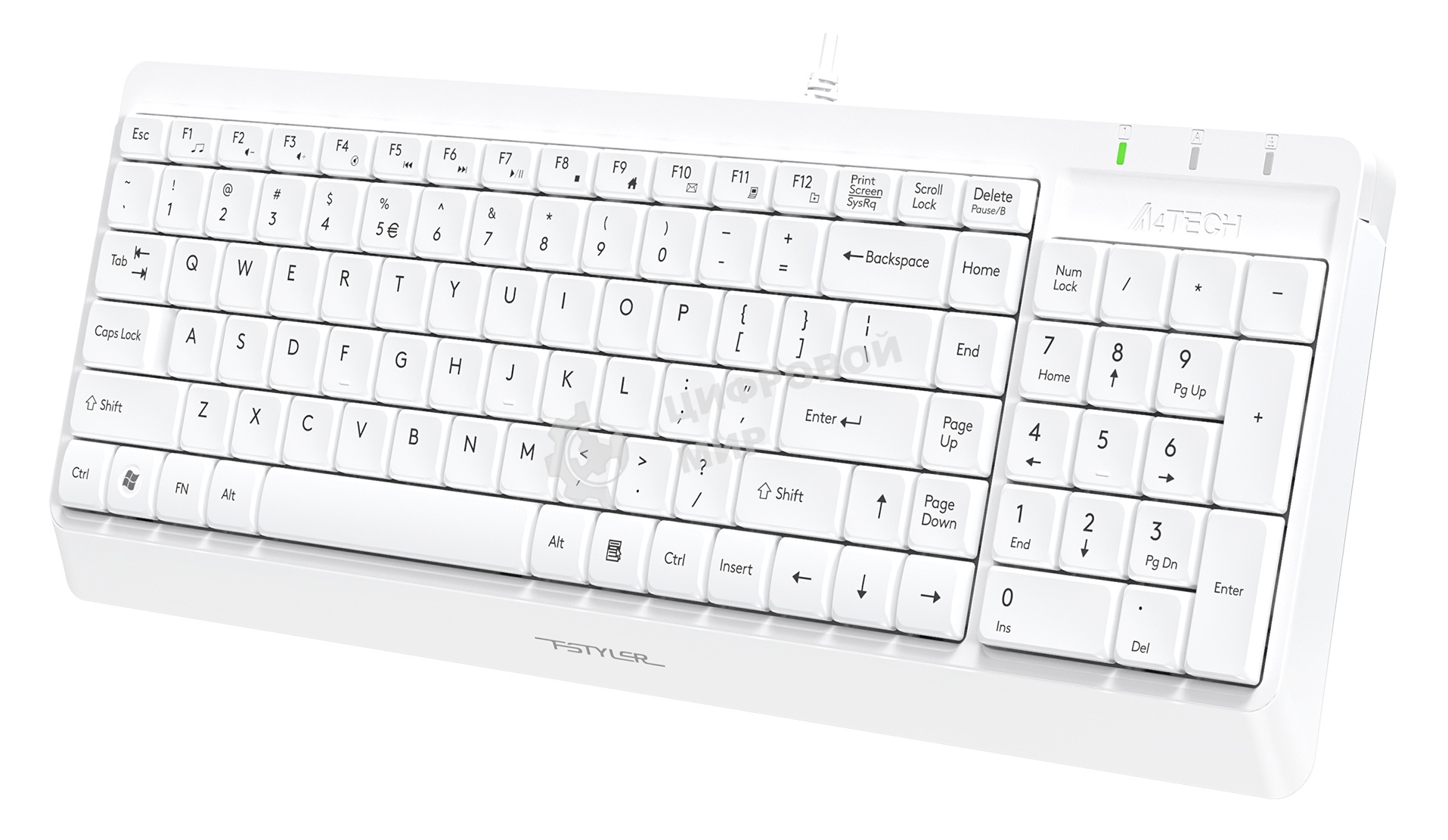 Комплект клавиатура+мышь A4Tech FStyler F1512 проводной, USB, 1200 DPI, белый