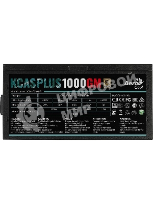 Блок питания Aerocool/Formula KCAS PLUS 1000GM V2 RTL (ACPG-KPK0FEC.12), 1000Вт, 80 PLUS Gold, 140мм, модульный, черный