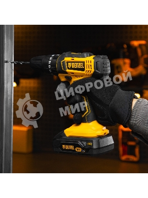 Дрель-шуруповерт Denzel CID-18-0, 18 В, 0 Ач, 30 Нм, щеточный, ударный