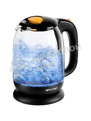 Чайник электрический Kitfort КТ-625-4 1.7л. 2200Вт черный/желтый (корпус: стекло)
