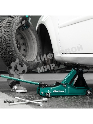 Домкрат гидравлический подкатной Сибртех 2 т, 85-330 мм, низкий подхват