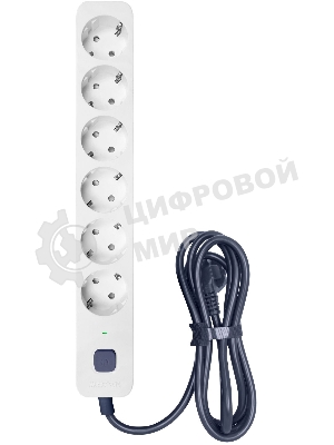 Сетевой фильтр Powercom SP-06W 3,0 м 3.0 м, 6 розеток, белый/серый, коробка