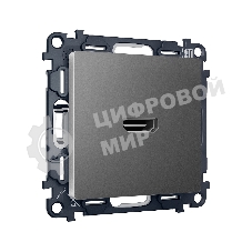 Комплект механизма розетки HDMI 2.0 ALFA Антрацит серый 40V/500mA 2.0GHz 5-18Gbit/s QUANT (AP6640, VM222) MA664010