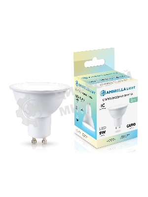 Лампа светодиодная	Ambrella light 190904 LED MR16 9W IC GU10 4000K 175-265V 38°