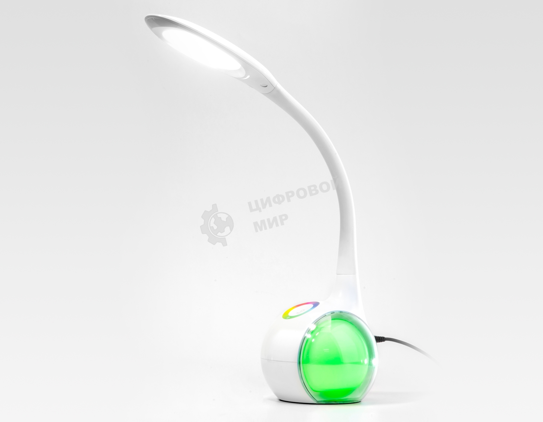 Светодиодная настольная лампа с RGB подсветкой Ambrella light DE532 WH белый LED 4200K+RGB 7.5W